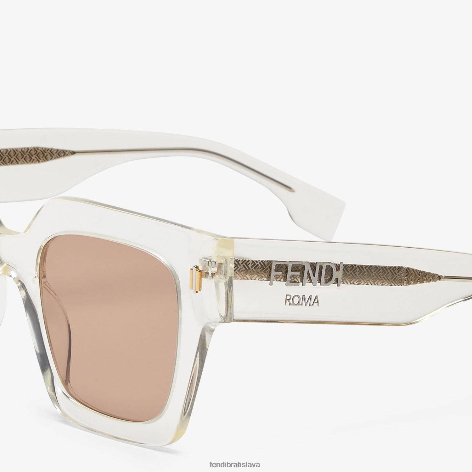 príslušenstvo Fendi rímske slnečné okuliare z acetátu biely ženy 8NT4Z8144