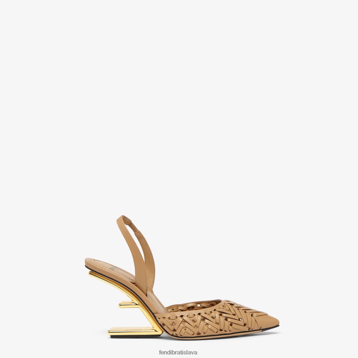 topánky Fendi kožené slingbacky na vysokom opätku čierna ženy 8NT4Z81275